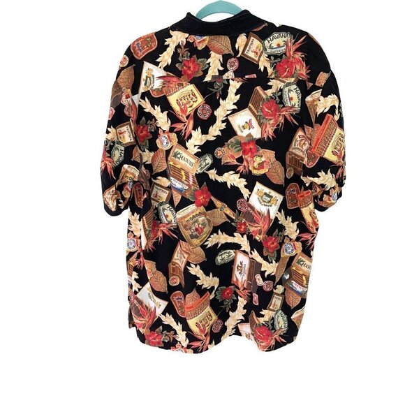 Kalaheo Hawaiian Shirt Mens Size XL Vintage Cigar Pattern Pullover Cotton Rayon - Picture 2 of 11